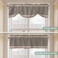 thumbnail image 5 of Country Star Plaid Tie Up Valance Curtains for Windows, Kitchen Curtains Window Treatments, Black Retro American Farm Barn Berry Short Window Shades Valances for Bedroom Bathroom Cafe 54"x18", 5 of 8