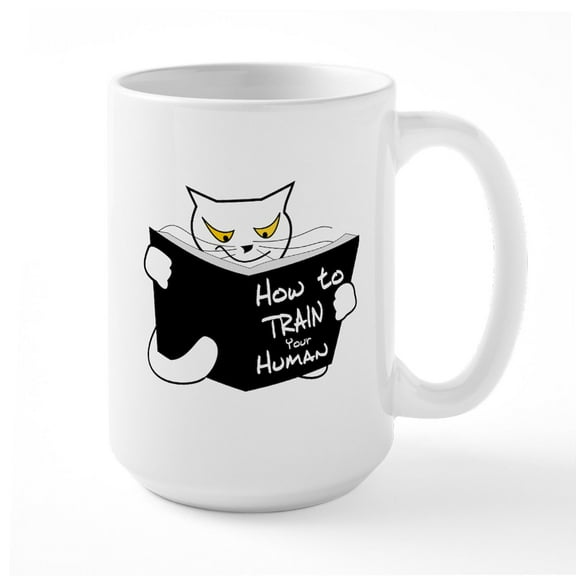 CafePress - How To Train Your Human Mugs - 15 oz Ceramic Large White Novelty Mug