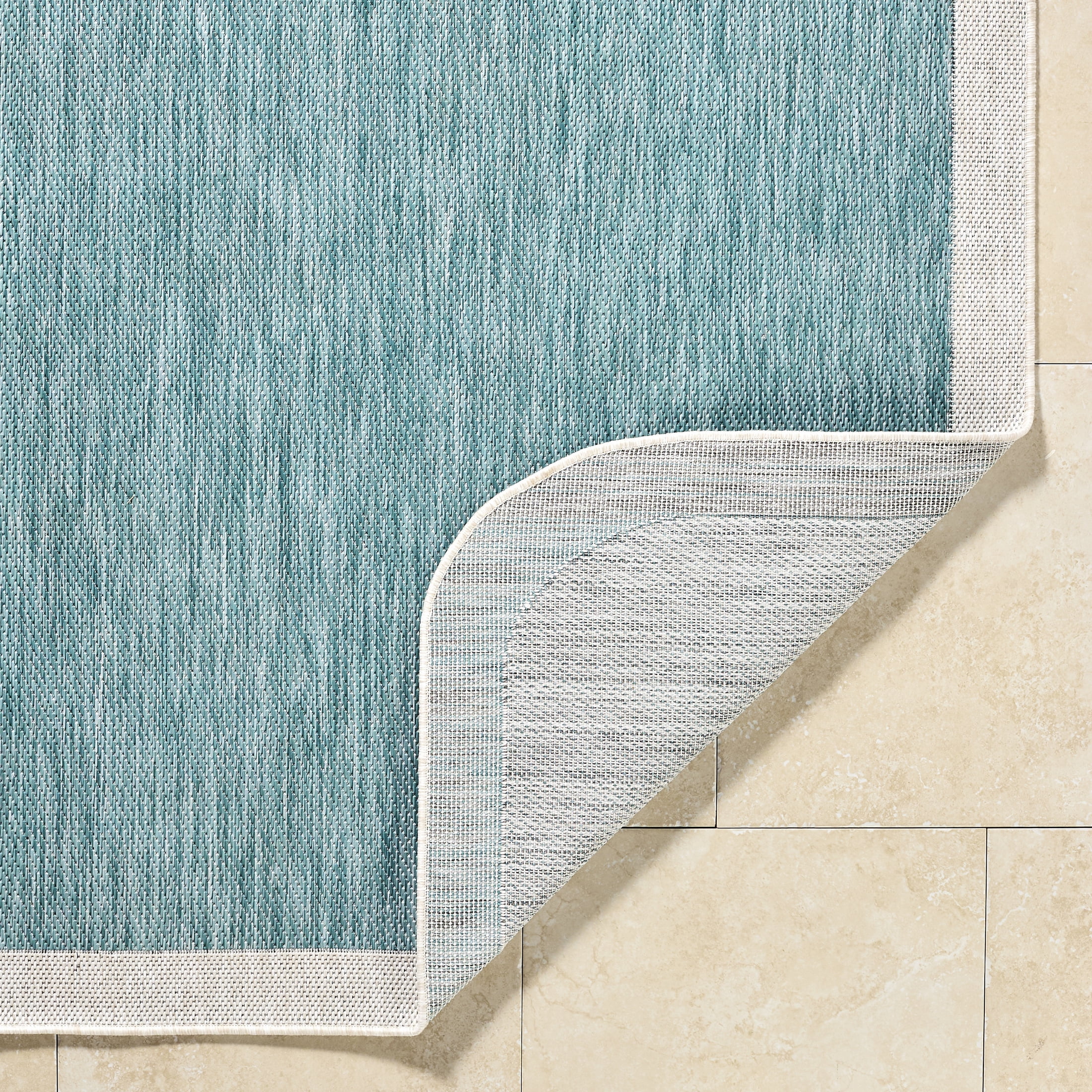 Livabliss Miami Beach Modern Solid Outdoor Area Rug, 9'2" x 12', Teal