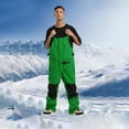thumbnail image 2 of Xfvqtps Men Snow Pants Ski Bibs Snowboarding Multiple Pockets Adjustable Straps Thermal Warm Waterproof Winter Overalls Green, 2 of 8