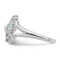 thumbnail image 6 of Auriga 925 Sterling Silver Rhodium Aquamarine Diamond Ring for Women Size 8, 6 of 7