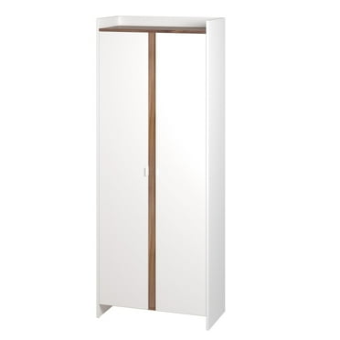 Manhattan Comfort Ratzer Storage Cabinet from Engineered Wood in White and Brown