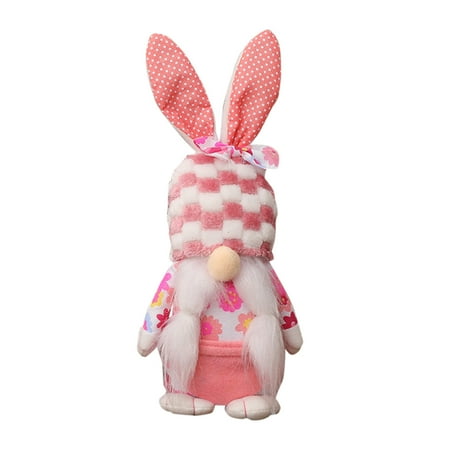 

2024 New Easter Decorations Standing Furry Hat Figure Set Plush Doll