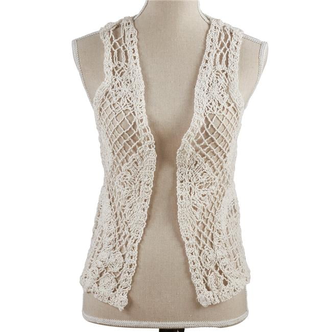 white crochet vest