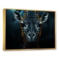 thumbnail image 2 of Designart "Majestic Portrait Of Black And White Giraffe III" Animals Giraffe Floater Framed Wall Art Living Room, 2 of 5
