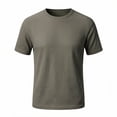 thumbnail image 2 of Dolkfu Pull-On Graphic&nbsp;Tees&nbsp;Men Yellow Crew Neck Minimalist Short Sleeve Tops Solid Athletic Modern T-Shirts Khaki,Xxxxxl, 2 of 5