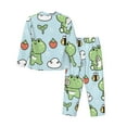 thumbnail image 2 of Wukai Cute Floral Frog Print Women's Pajama Set - Soft Long Sleeve Sleepwear for Comfort and Style-Small, 2 of 9