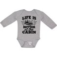 thumbnail image 3 of Inktastic Life is Better at the Cabin with Trees and Moon Boys or Girls Long Sleeve Baby Bodysuit, 3 of 5