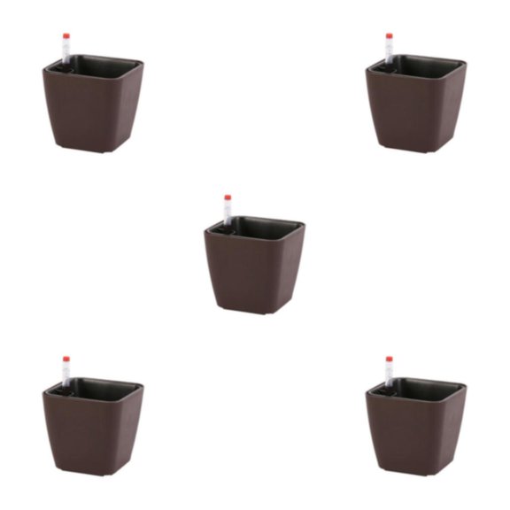 Advancent Flores Hierbas y verduras Macetas de flores duraderas para plantas Maceta de autorriego con estilo café 14 * 13 * 10.5 Type2 NO2