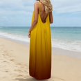 thumbnail image 2 of BOOMNY Women's Backless Cami Dress Spaghetti Strap Cami Lounge House Dresses Gradient Color Flowy Beach Summer Maxi Sundress, 2 of 5
