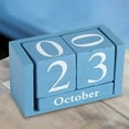 thumbnail image 5 of Block Calendar for Desk, Duslogis Desk Calendar Blocks, Perpetual Desk Calendar, Wooden Perpetual Block Calendar Vintage Wooden Calendar Desktop Wood Block Home Office Decoration, Blue, 5 of 6