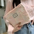 thumbnail image 3 of Flower Print Cosmetic Bag Retro Portable Storage Bag Soft for Camping (Style 1), 3 of 9