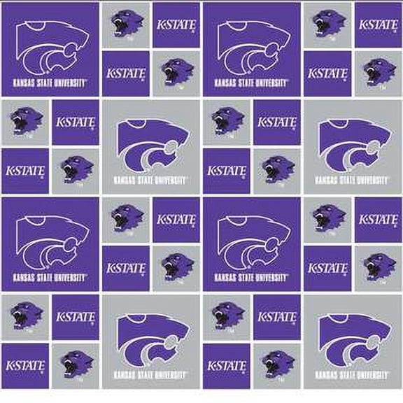 Kansas State University Fine Cotton Classic Geometric Design-Sold by the Yard