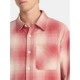 thumbnail image 4 of No Boundaries Collared Cotton Boxy Cropped Fit Flannel Shirt, Men's and Big Men's Sizes XS-5XL, 4 of 5