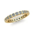 thumbnail image 2 of Natural 1.75Ct Round Cut Diamond Classic Shared Prong Women's Anniversary Wedding Eternity Band Ring Solid 10k Yellow Gold H SI2, 2 of 3