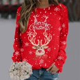 thumbnail image 1 of Chandail Sans Capuche Décontracté à Manches Longues et Col Rond pour Femmes, Imprimé de Noël Automne Hiver, 1 of 5