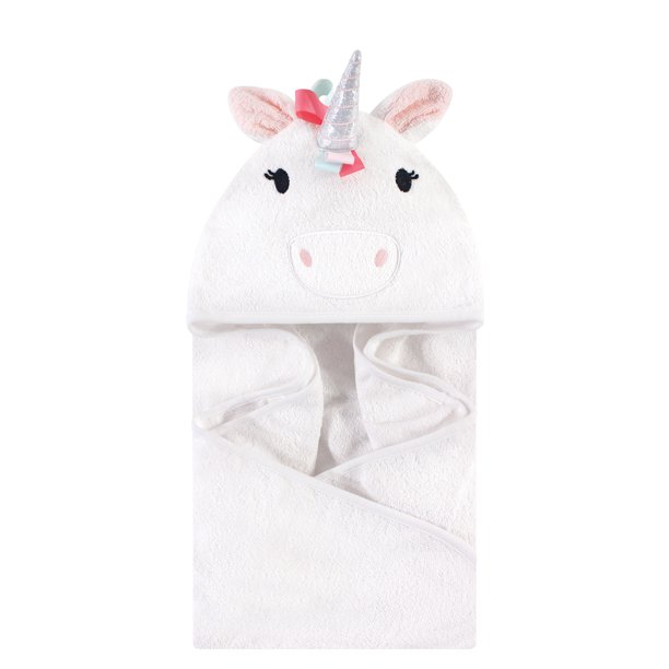Hudson Baby Unisex Baby Animal Face Hooded Towel, Rainbow Unicorn