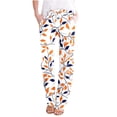 thumbnail image 2 of lcziwo Ofertas Flash, Women's 2025 Summer Linen Pants with Pockets Casual Drawstring High Waisted Straight Leg Sweatpants Fashion Floral Print Lounge Trousers Multicolor M, 2 of 5