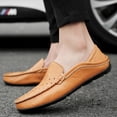 thumbnail image 4 of Big Size Men's Casual Hollow Loafers Slip On Leather Shoes Breathable Driving Shoes Male Moccasins Classic Penny Loafer Flats Boat Shoes, 4 of 9