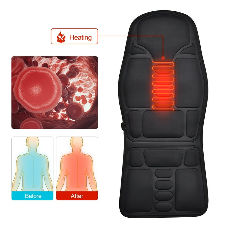 Electric Vibrating Massage Chair Cushion Back Massager with Heat for Car  Home Office Pain Relief - Walmart.com