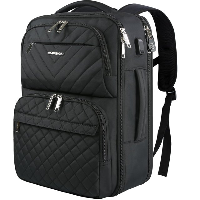 Mochila de viaje EMPSIGN para portátil de 17 pulgadas negra para mujer