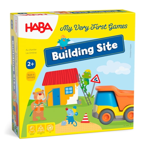 HABA My Very First Games Building Site, A Cooperative Learning Kids Game, Toddler Learning Activities & Games for 2  Year Olds with Included Toy Truck