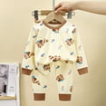 thumbnail image 2 of HCNTES Toddler Baby Boy Outfit Sweatshirt Top Pants Set Birthday Fall Winter Clothes(5-6 Years,Brown#@3), 2 of 6