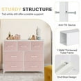 thumbnail image 5 of Simenmax 7 Drawer Dresser for Bedroom, Fabric Storage Dresser for Bedroom, Wood and Metal Dresser TV Stand for Living Room, Entryway Pink, 5 of 8