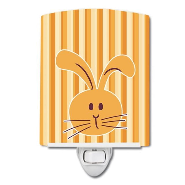 Carolines Treasures BB7081CNL Rabbit on Stripes Ceramic Night Light