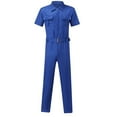 thumbnail image 6 of APEXFWDT Coveralls for Men Short Sleeve Zippered Jumpsuit with Belt Mens Wrinkle Resistant Casual Overalls Work Wear Casual Pockets Jumpsuit, 6 of 7