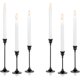 thumbnail image 1 of Candelero negro para velas, portavelas, portavelas cónico, gótico, cónico, para Halloween, Navidad, fiesta, repisa, cena, decoración del hogar, 2 juegos (6 piezas), 1 of 7