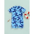 thumbnail image 5 of Baby Boy One Piece Swimming Suits Infant Toddler Baby Boy Swimwear Short Sleeve Beachwear Zipper Rash Guard Beach Bathing Suits, 5 of 10