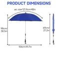 thumbnail image 5 of Lanzxjv 2 Pcs 48 Inch Beach Umbrella with Clamp, 360-degree Adjustable, UPF50+ Large Umbrella for Beach Chair, Patio Chair, Wheelchair, Camping Chair, Golf Carts, 5 of 7
