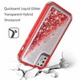 thumbnail image 3 of Kaleidio Case For Motorola Moto G Stylus (2021 4G Version Only) [Kleer Hybrid] 3-Piece Impact [Drop Protection] Shockproof See-Thru Cover [Red/Red Liquid Glitter], 3 of 4