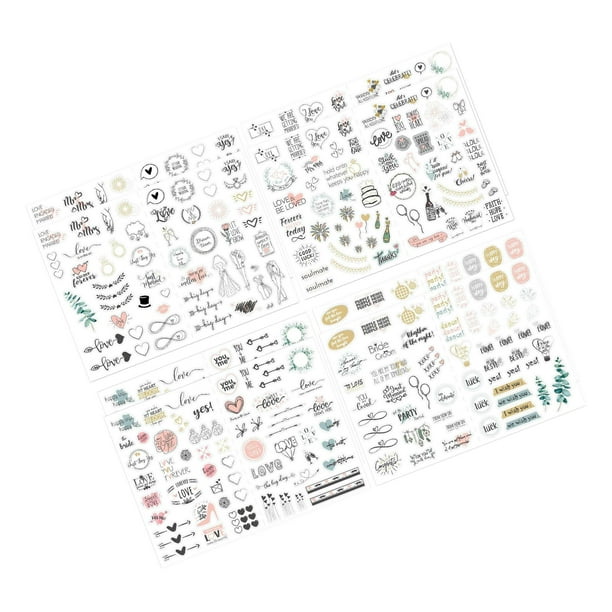Wosthever 8 Sheets Wedding Planning / Engagement Stickers Self-Adhesive for Scrapbook Kits de decoración para fiestas