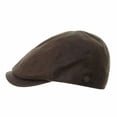 thumbnail image 2 of WITHMOONS Faux Leather Newsboy Hat Vintage Suede Flat Cap CR3797 (Brown), 2 of 4