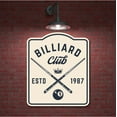 thumbnail image 2 of Billiard Club Pool Room Rec Game Tan Navy BLACK Aluminum Composite Sign 20''x24'', 2 of 9