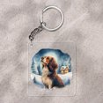 thumbnail image 2 of Hello Winter Brittany Spaniel Welcome Snowy Night Watercolor Vintage Acrylic Keychain Brittany Dog Lover Gifts Idea Collar Charm Tag Keyring - 01011, 2 of 5