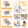 thumbnail image 2 of AGRTY Medium Size L-Shape Kids Convertible Activity Bench, Modern Style, 3-in-1 Multifunctional (Table/Chair/Storage), 23.5x16.5x22.5 Inches (White)​, 2 of 8