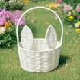 thumbnail image 3 of Easter with Handle Easter Rabbit Vine Weaving Picnic with Rabbit Ears Straw Wicker Easter Egg Candy Suitable for Egg Party Supplies Easter, 3 of 6