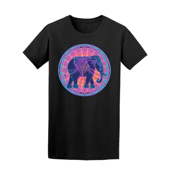 Elephant Walking Mandala Style T-Shirt Women -Image by Shutterstock, Female x-Large