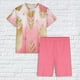 thumbnail image 3 of Conjunto de Pijama de las Mujeres de Manga Corta Sólida de Lechuga Y Pantalones Cortos de 2 Piezas de Poliéster, Pijama Suelto Casual para el Verano, 3 of 6