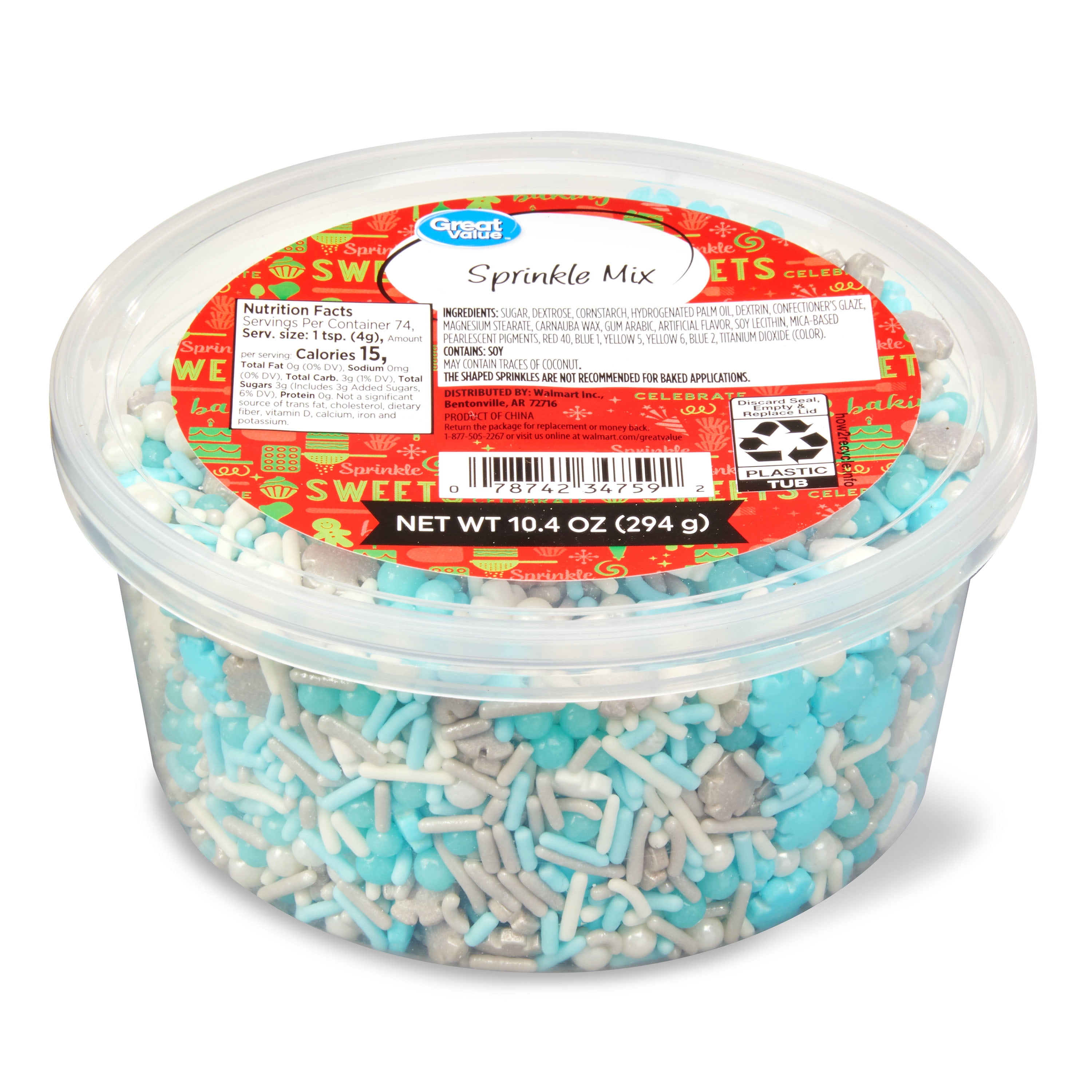 Great Value Snowflake Sprinkle Mix, 10.4 oz
