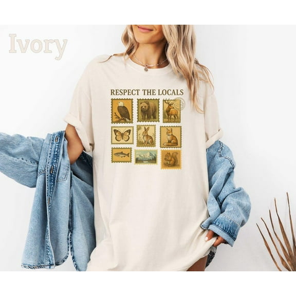 Sam Soft Respect The Locals Shirt, Retro National Park Tee, Nature Lover Graphic Tee, Camping T-Shirt, Animal Lover T-Shirt Gift