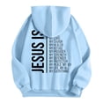 thumbnail image 3 of SIYUDAN Womens Hoodies Jesus Hoodies Letter Print Christian Sweatshirt Oversized Pullover Hoodie Sweatshirt Fall Clothes Trendy Clothes For Teen Girls, 3 of 4