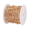 thumbnail image 1 of 1 rollo de cadena de cable con eslabones de cuentas de cobre para hacer joyas, brazaletes DIY Oro rosa, 1 of 7