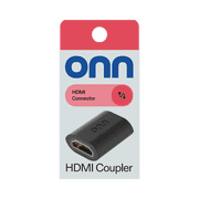 Onn. Female to Female HDMI Coupler Adapter, Black Color, Rack Size: 9.5*12.6*1.3cm
