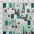 thumbnail image 3 of oneOone Cotton Cambric Dark Teal Green Fabric Paris Postcard Craft Projects Decor Fabric Printed By The Yard 42 Inch Wide, 3 of 6