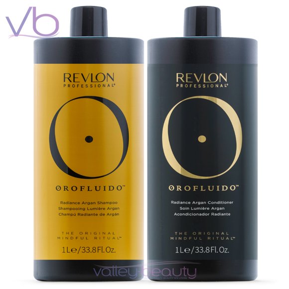 Revlon Professional Orofluido Shampoo (1000ml) + Conditioner (1000ml) | Large Argan Oil Vegan Combo Pack