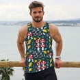 thumbnail image 4 of Wukai Cartoon Leaf Mushroom Red Print Men’s Workout Tank Top Sleeveless Muscle T shirt Gym Running Fitness Tank Top-X-Large, 4 of 7